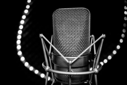 review format your script microphone black background