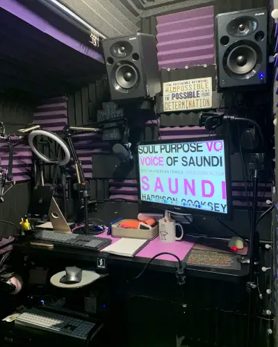 African American voice talent vocal booth studio